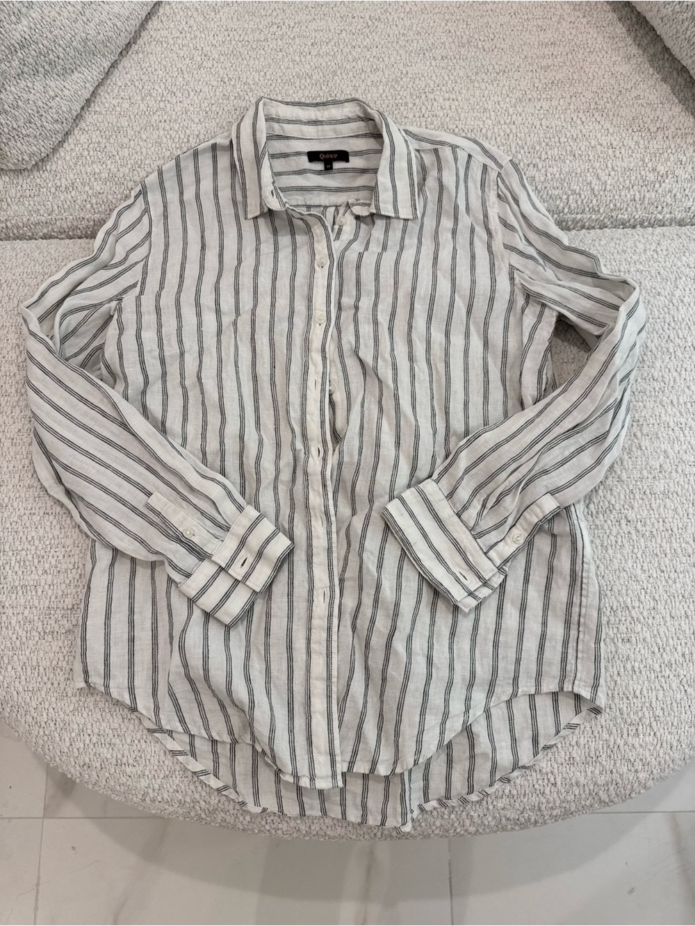 Quince Linen Striped Button Down Shirt